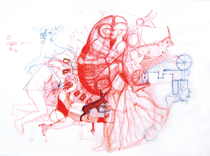 Dialogzeichnung Gottschlich/ Finke